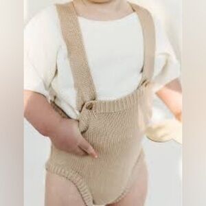 Knit Baby Romper - Beige